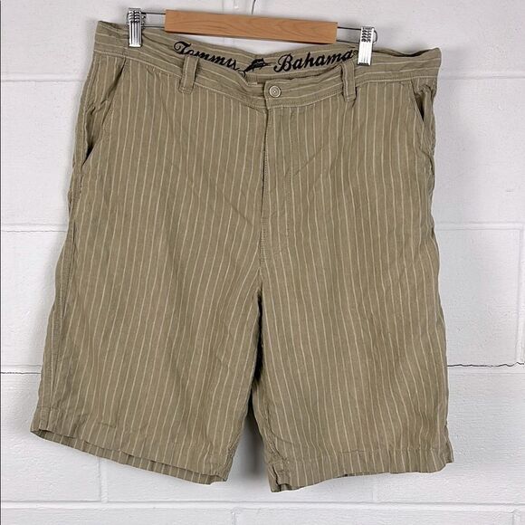 Tommy Bahama men’s striped linen 10” shorts - Picture 1 of 5